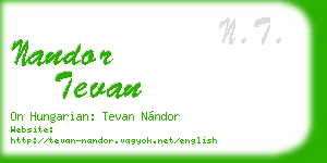 nandor tevan business card