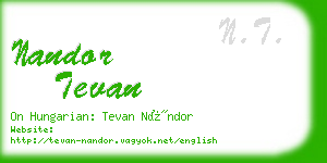 nandor tevan business card